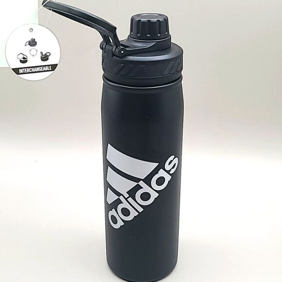 Adidas Black Stainless Steel Tumbler with Adidas on Front, 20 oz, NWT - Picture 1 of 6